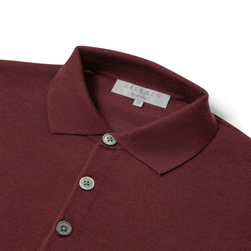 Slim Fit 'Palermo' Polo in Dark Burgundy