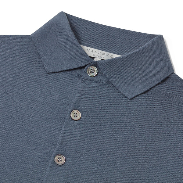 Slim Fit 'Varenna' Polo in Steel Blue