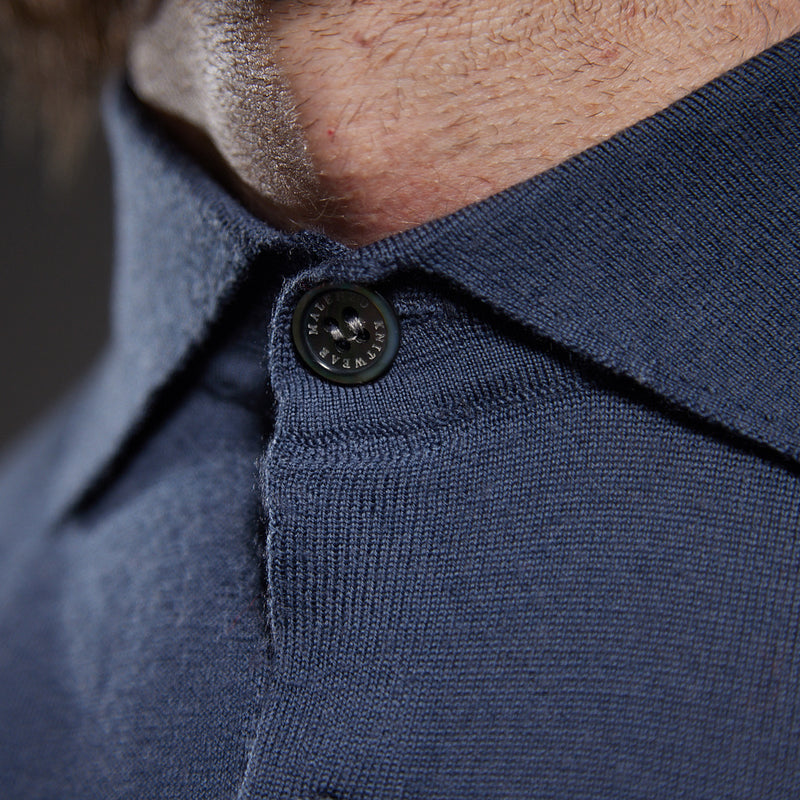 Slim Fit 'Varenna' Polo in Steel Blue