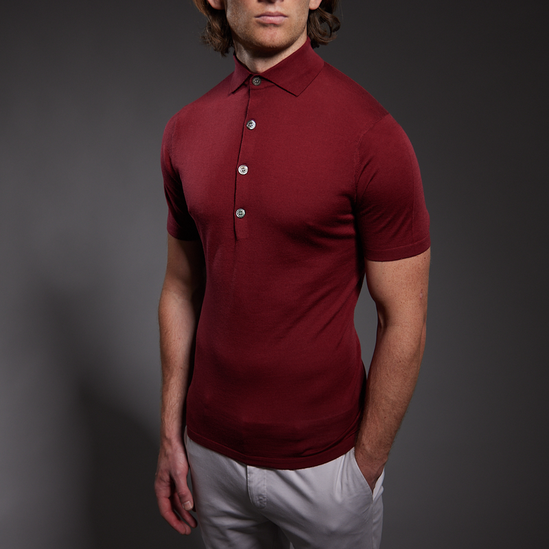 Slim Fit 'Varenna' Polo in Bordeaux