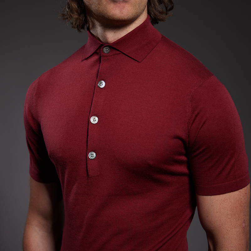 Slim Fit 'Varenna' Polo in Bordeaux