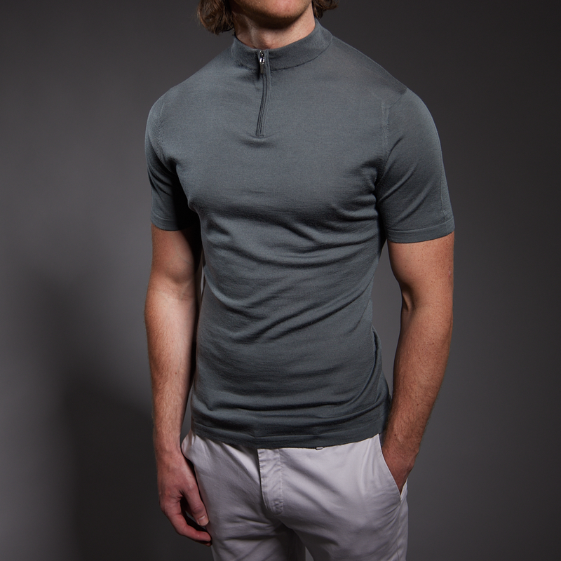 Slim Fit 'Portofino' Zip Mock Neck In Sage