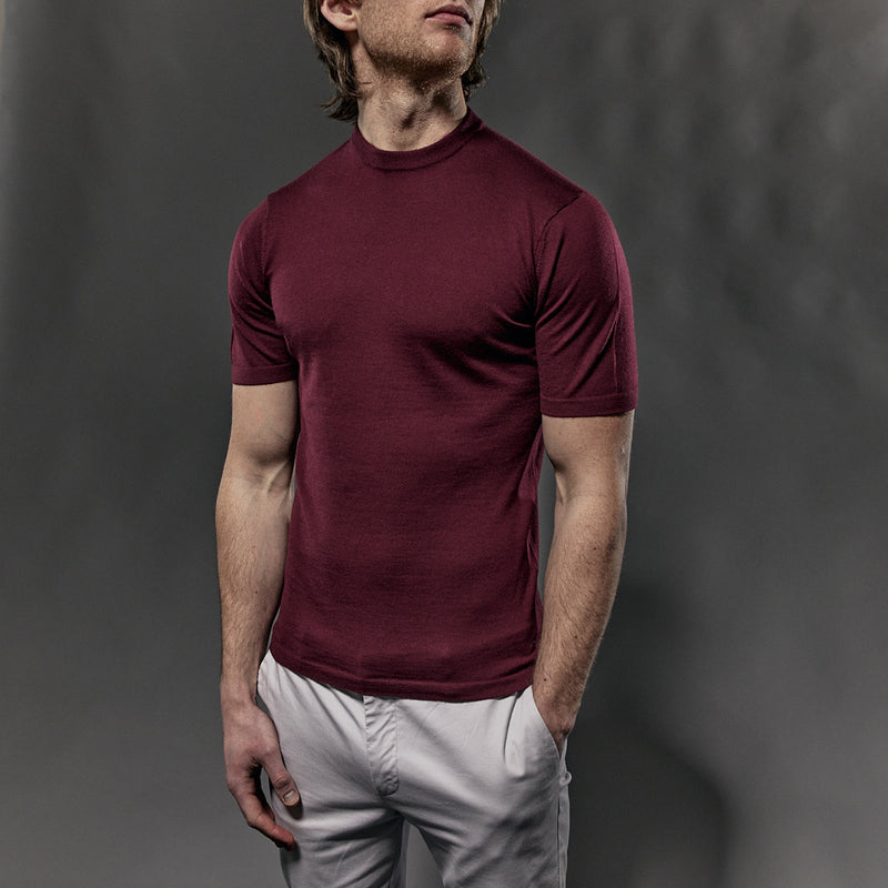 Slim Fit 'Capri' T-Shirt in Burgundy