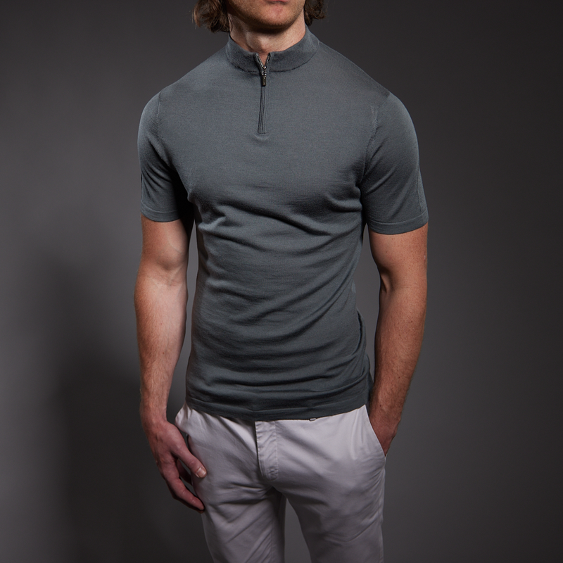 Slim Fit 'Portofino' Zip Mock Neck In Sage